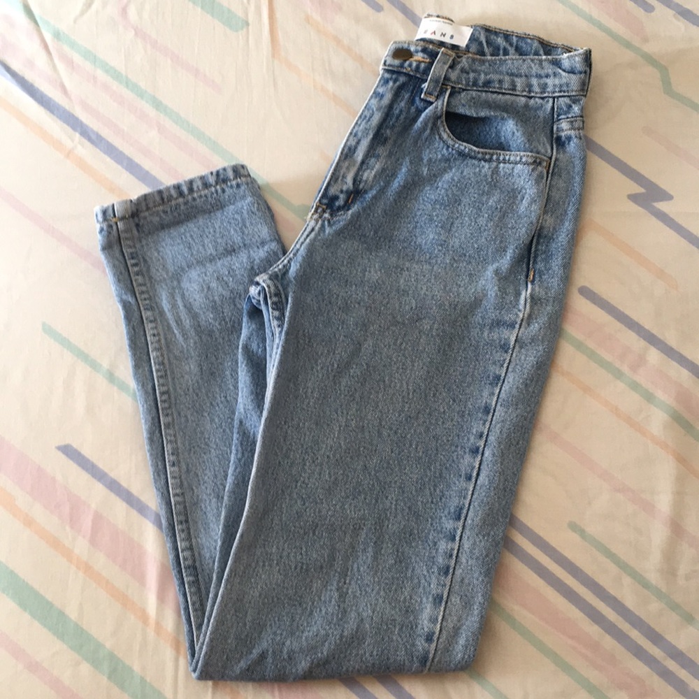 American Apparel Petite High Waist Mom Jean